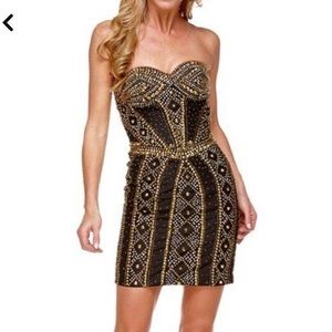 Gorgeous Strapless Dress, Beading and Studs, Worn Once.